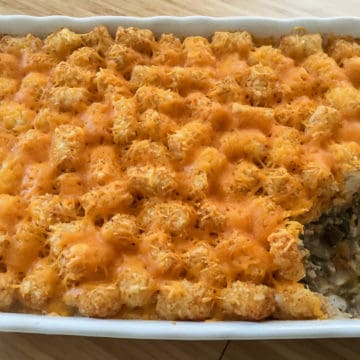 Rich and hearty tater tot casserole with beef recipe.