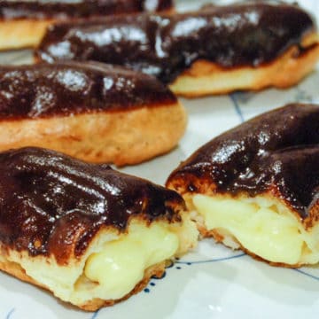 Traditional chocolate eclairs
