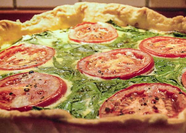 A recipe for Spinach Mushroom Quiche from Comfortable Food