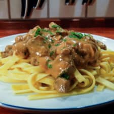 Classic, simple beef stroganoff from comfortable food.