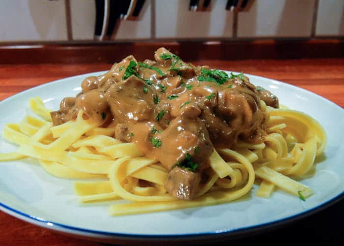 Classic, simple beef stroganoff from comfortable food.