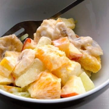 A zesty fruit salad with sour cream dressing.