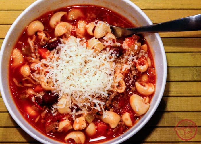 Italian bean and pasta soup recipe.