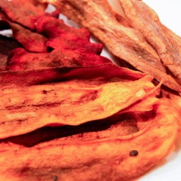 freshly made root veggie chips