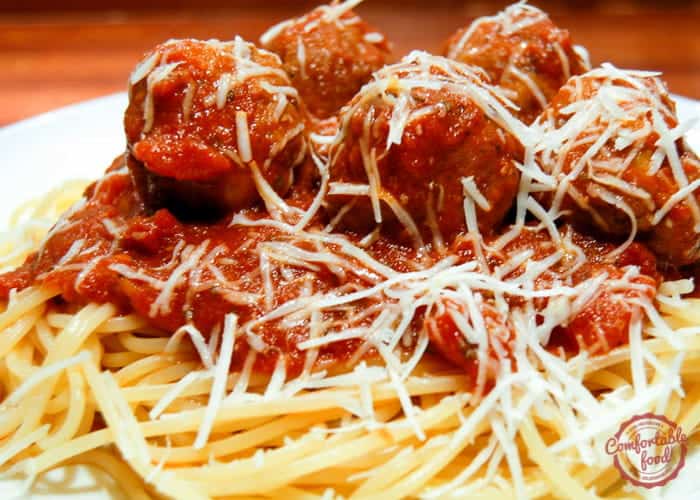 Classic Italian spaghetti and meatballs recipe.