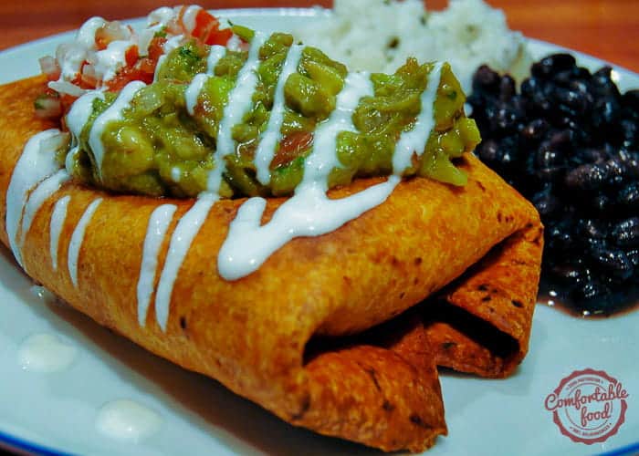 Smoky and spicy chicken chimichanga recipe.
