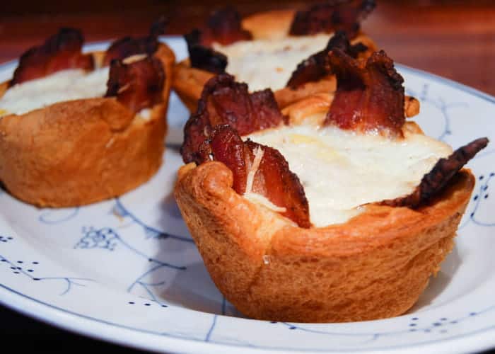 cheese cups with bacon