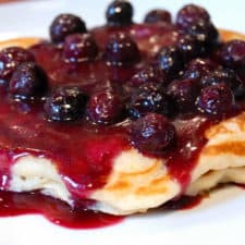 Sour Cream Pancakes 2 Sour cream pancakes with lemon blueberry sauce