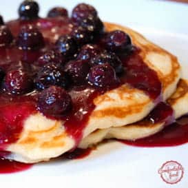 Sour Cream Pancakes with Lemon Blueberry Sauce  Comfortable Food