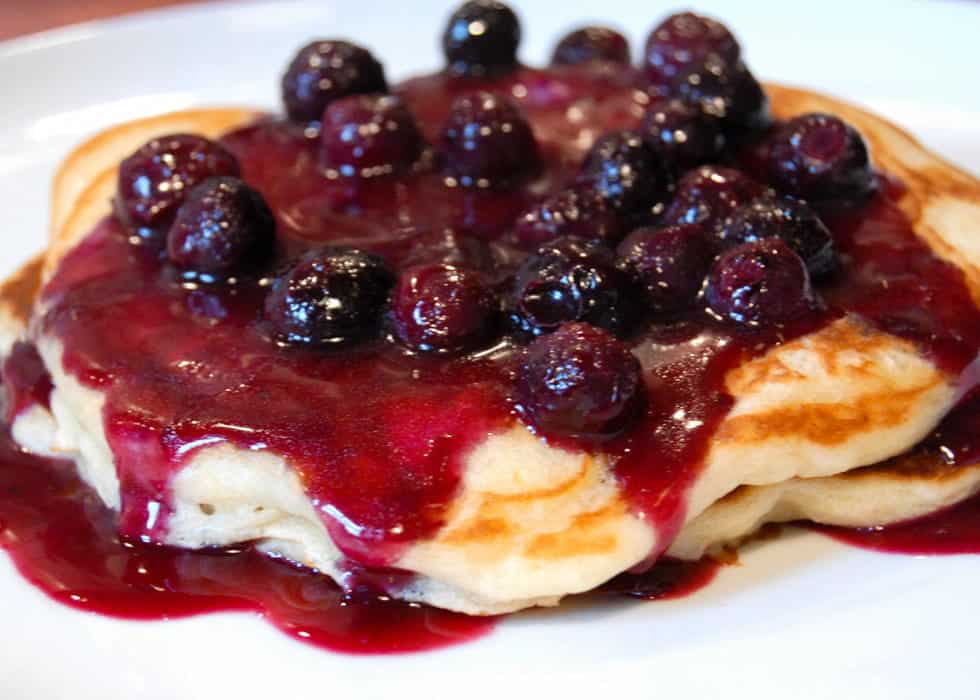 Sour Cream Pancakes 1 Sour cream pancakes with lemon blueberry sauce