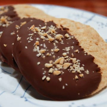 Chocolate Dipped Peanut Butter Cookies from Comfortable Food.
