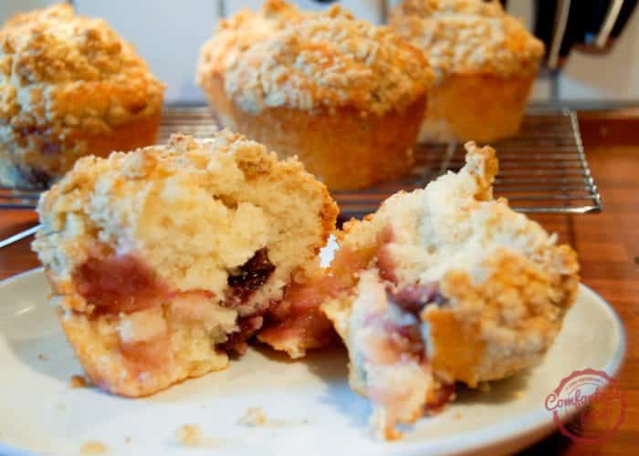 sour cherry crumble muffins