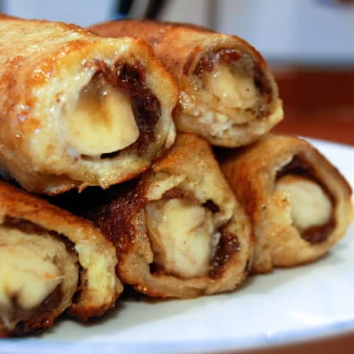 Nutella and Banana French Toast Roll Ups Comfortable Food
