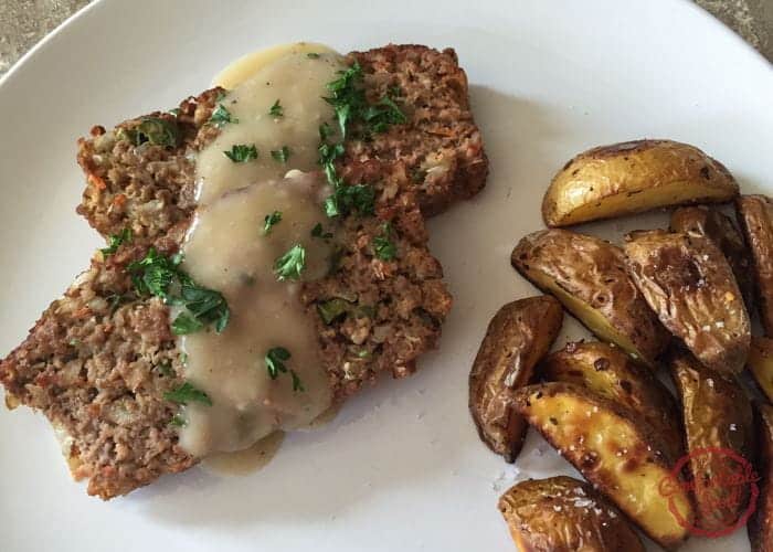 brown rice meatloaf with veggies