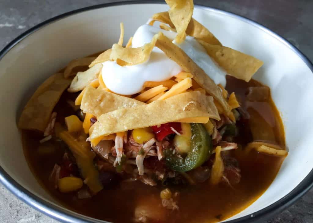 Super Easy Slow Cooker Chicken Fajita Soup 1 Chicken fajita soup