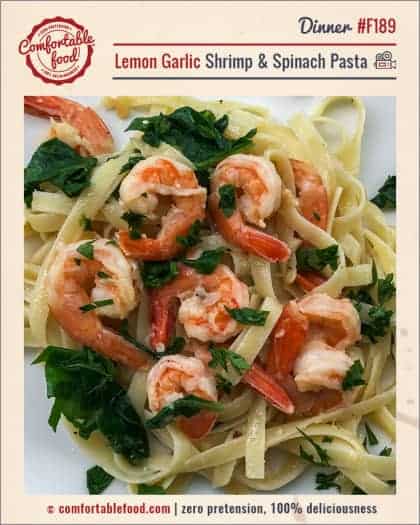 Lemon Garlic Shrimp and Spinach Pasta & Video - Comfortable Food