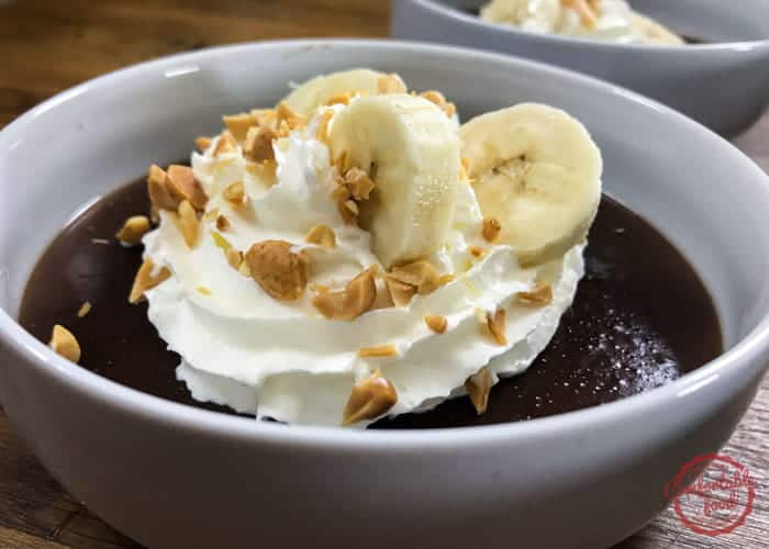 Quick and easy recipe for chocolate peanut butter pudding.