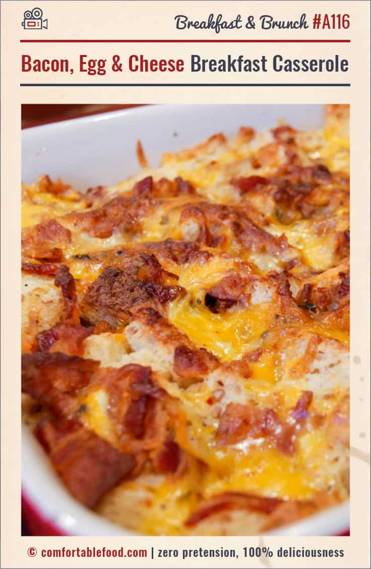 Bacon, Egg and Cheese Breakfast Casserole & Video - Comfortable Food