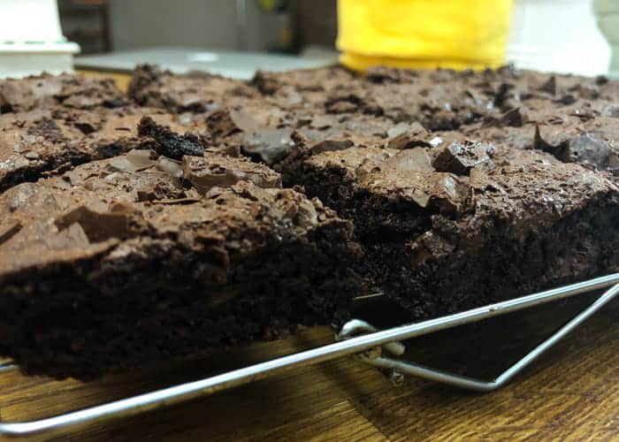 The best ever dark chocolate fudgy homemade brownies from comfortable food.