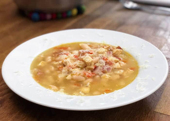 Simple Portuguese Chicken, Bacon &Amp; White Bean Soup 1 Simple portuguese chicken bacon and white bean soup from comfortable food.