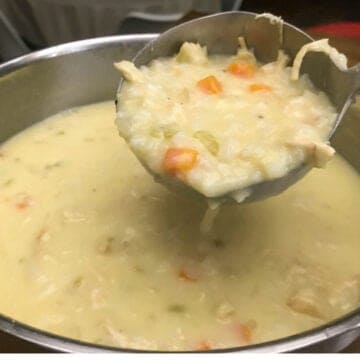 Greek Lemon Chicken Soup in a casserole