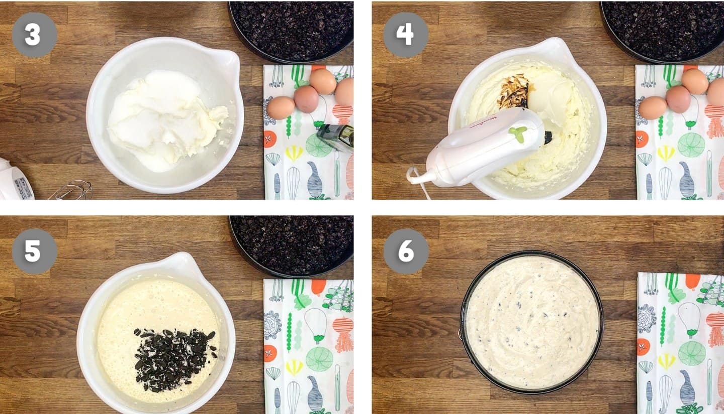 oreo cheesecake step by step 3-6