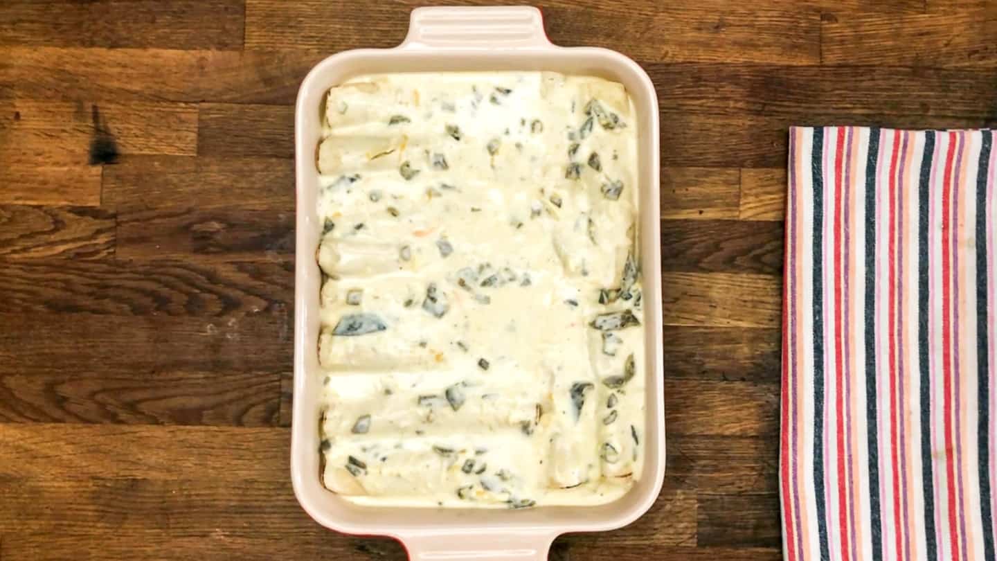 sour cream cheese sauce over the 
