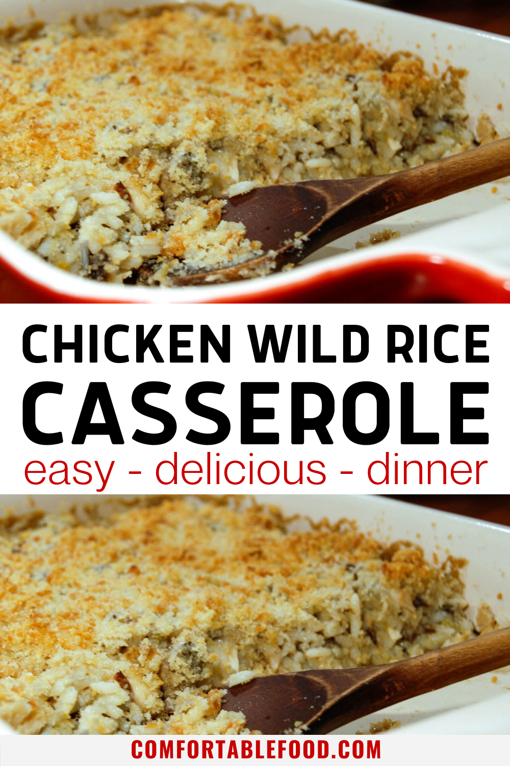 Chicken wild rice casserole pin