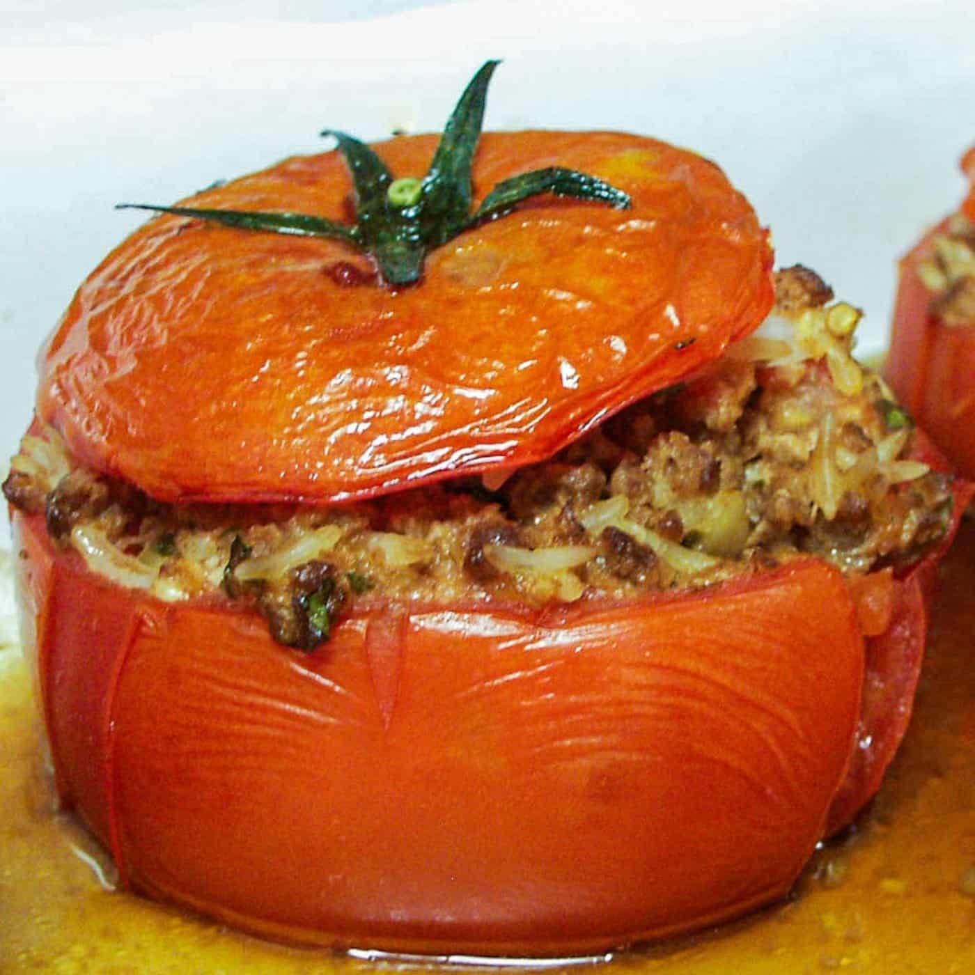 stuffed tomatoes with ground beef and rice