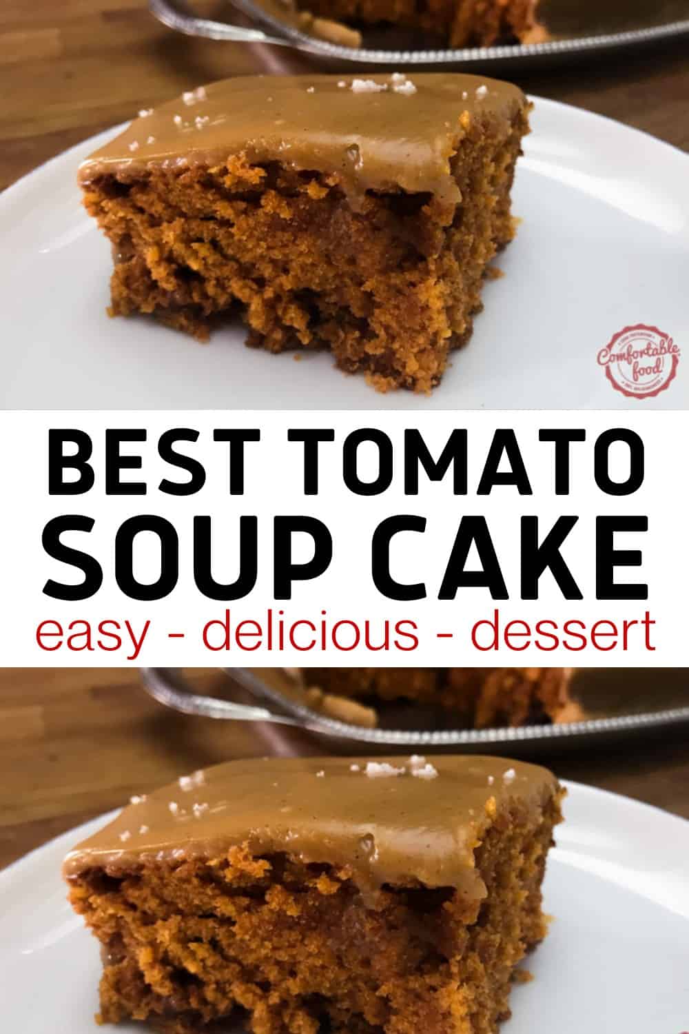 Tomato soup cake with salted caramel icing