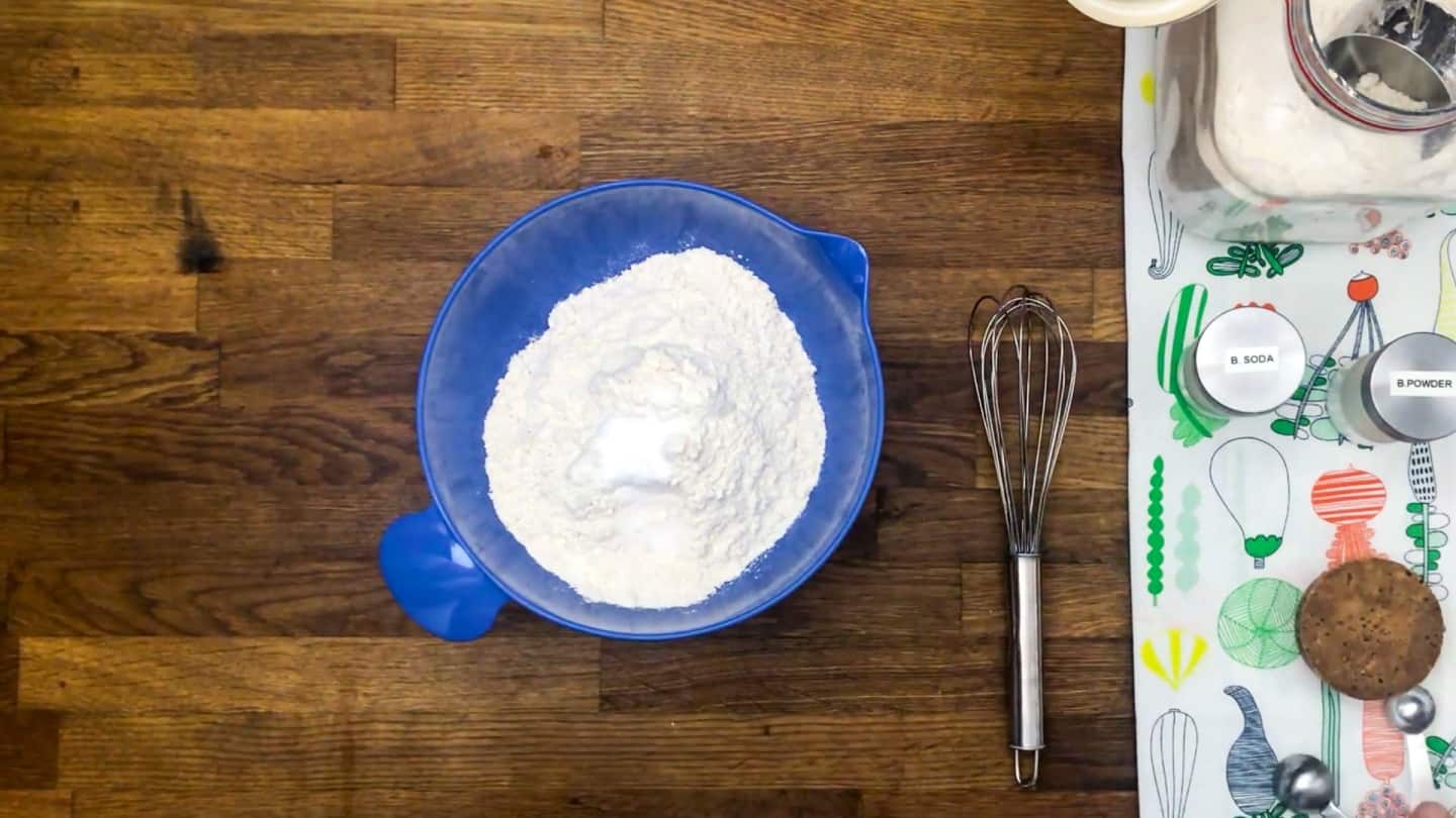  all-purpose flour, baking powder, baking soda, and salt together. 