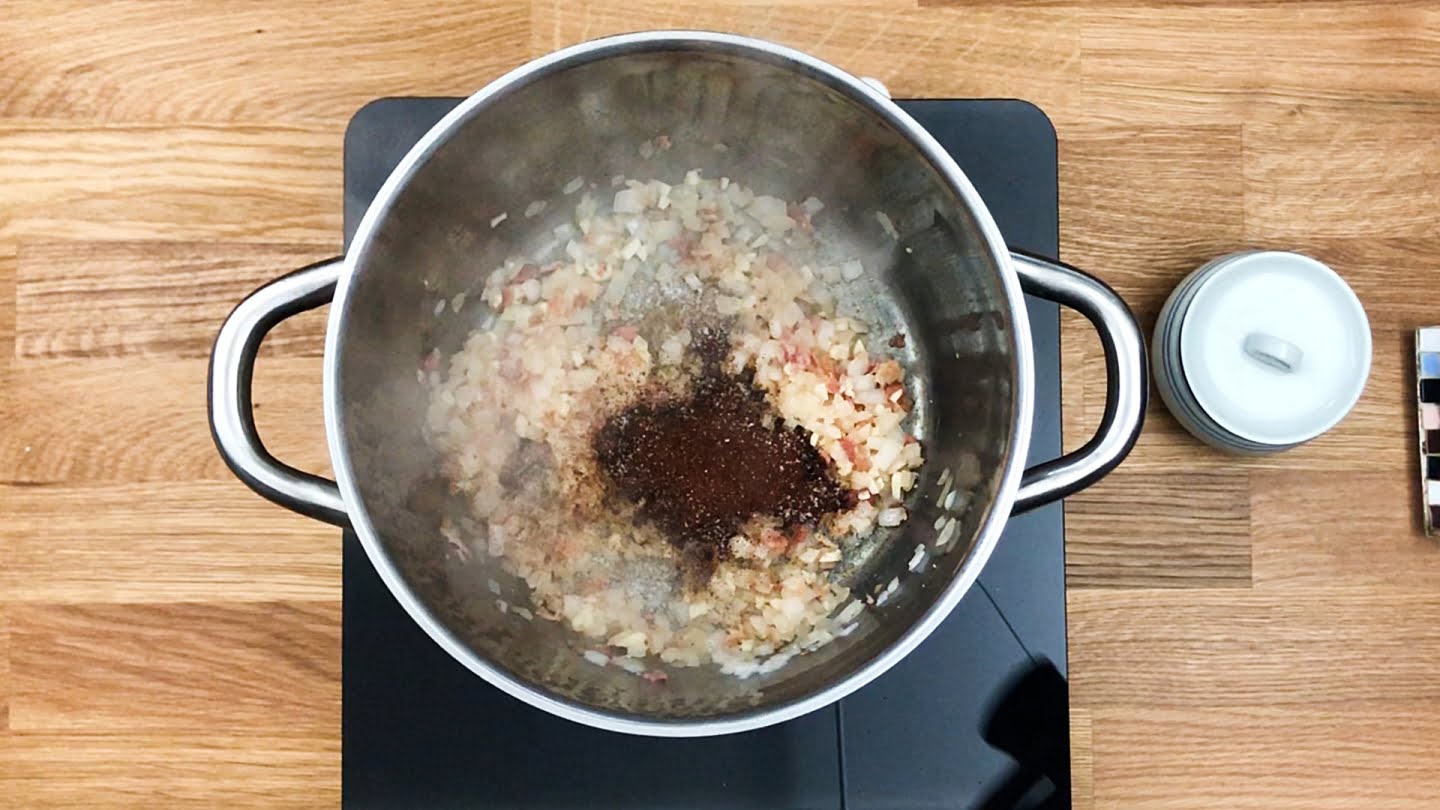 garlic, chipotle powder, salt, and freshly ground black pepper in a pot
