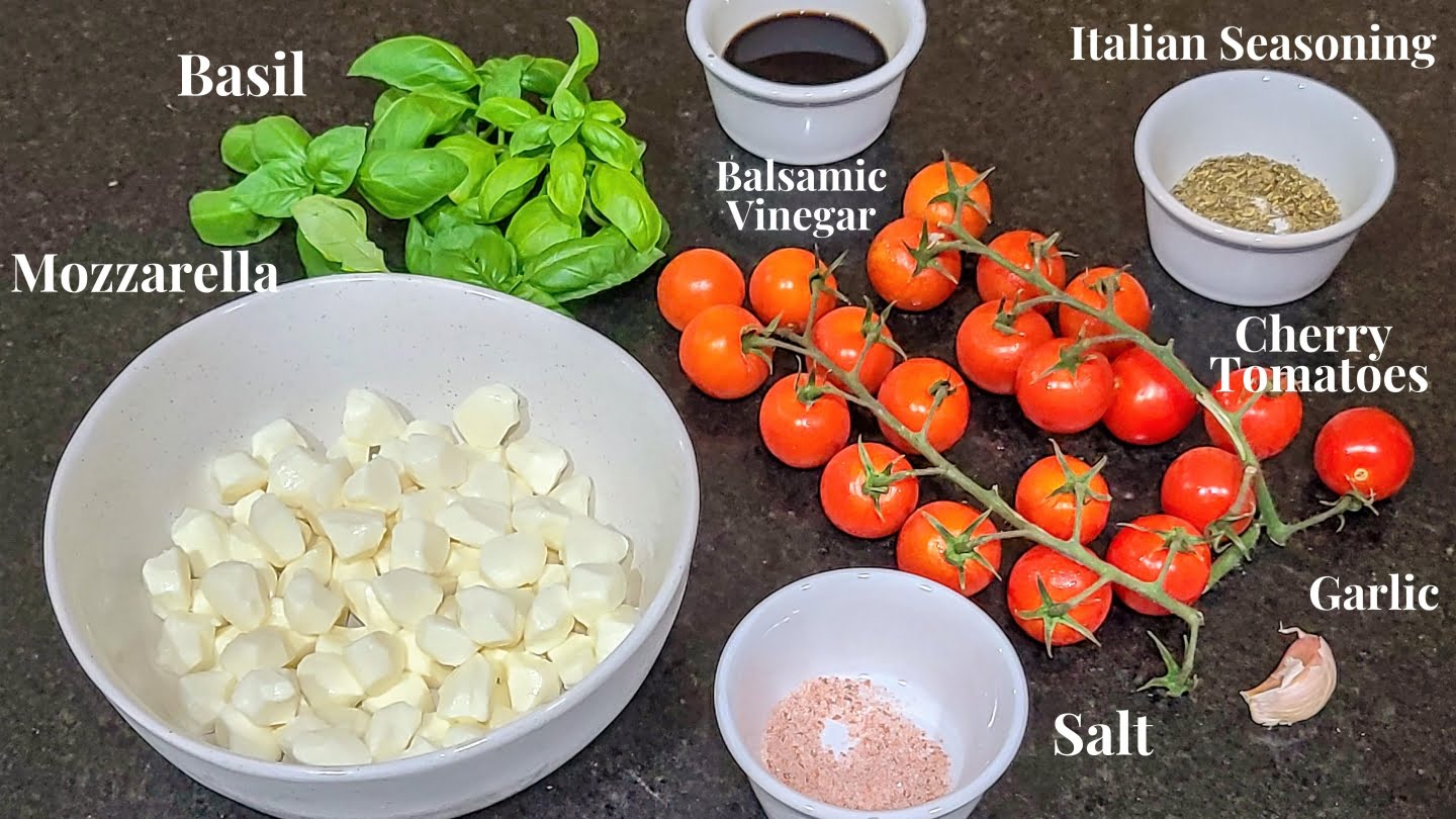 ingredients mozzarella basil salad