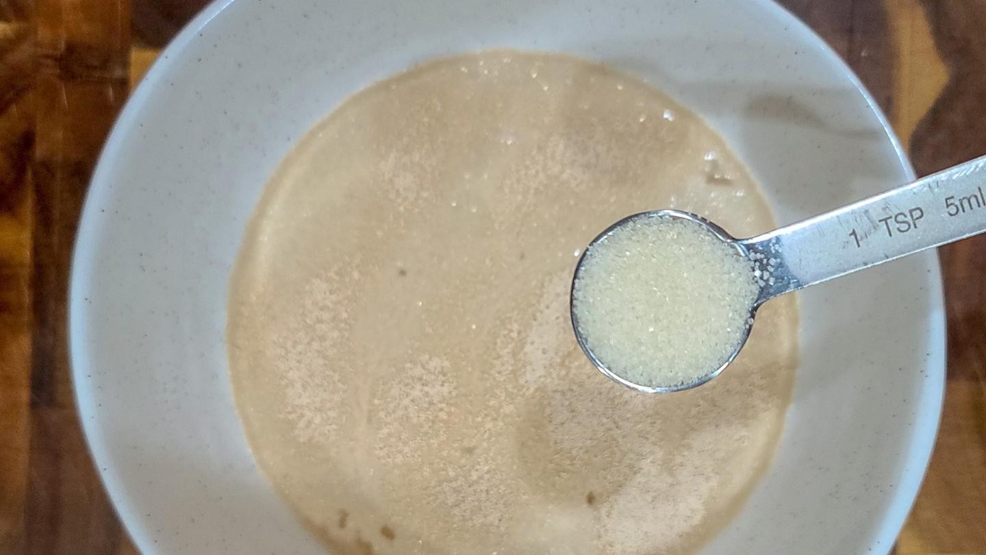 Wake up active yeast with 2 teaspoons of sugar
