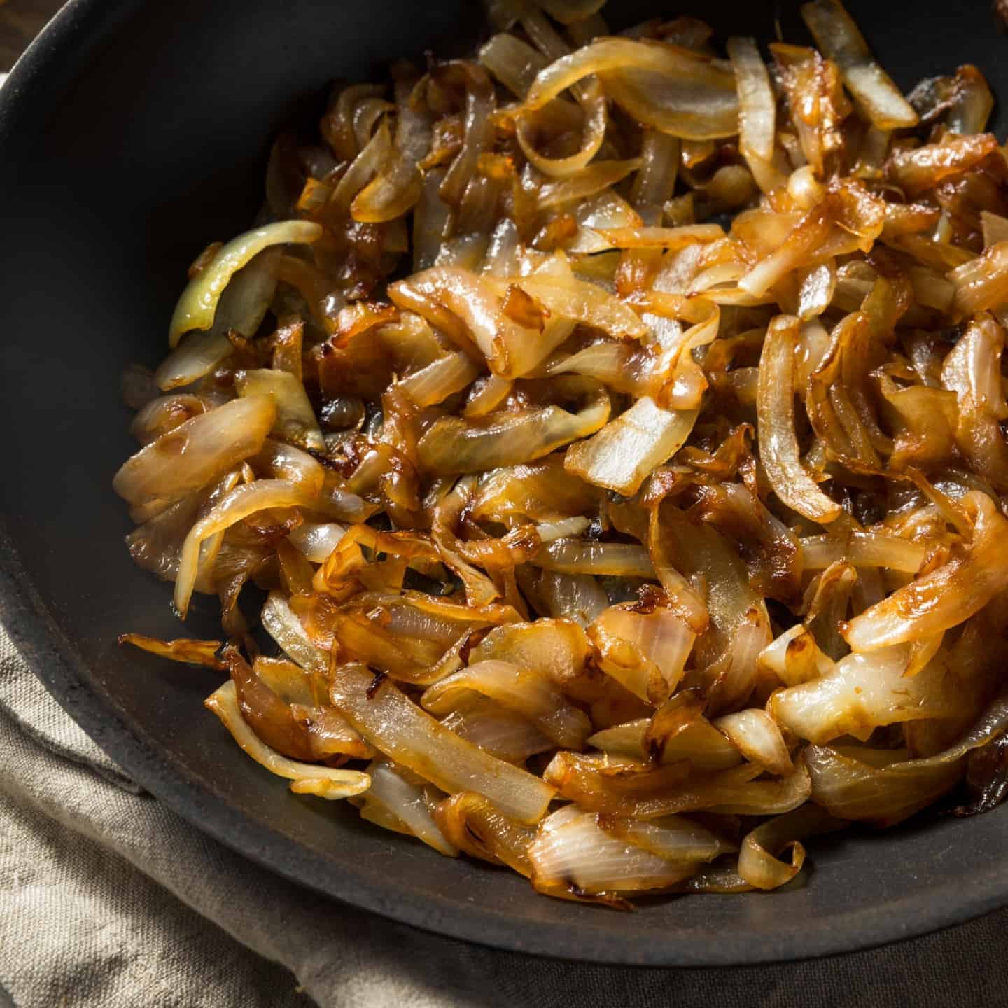 caramelized onions in a pan