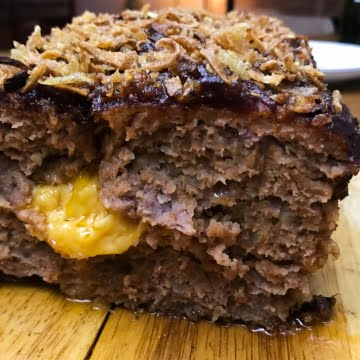 Hearty and delicious bbq bacon cheeseburger meatloaf recipe.
