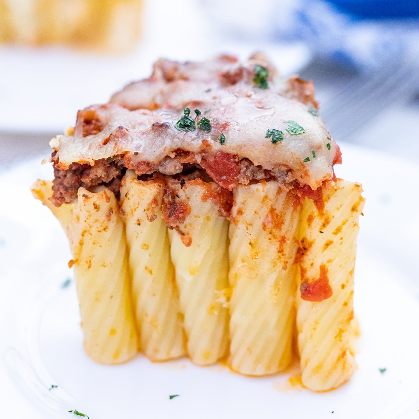 stuffed rigatoni portion