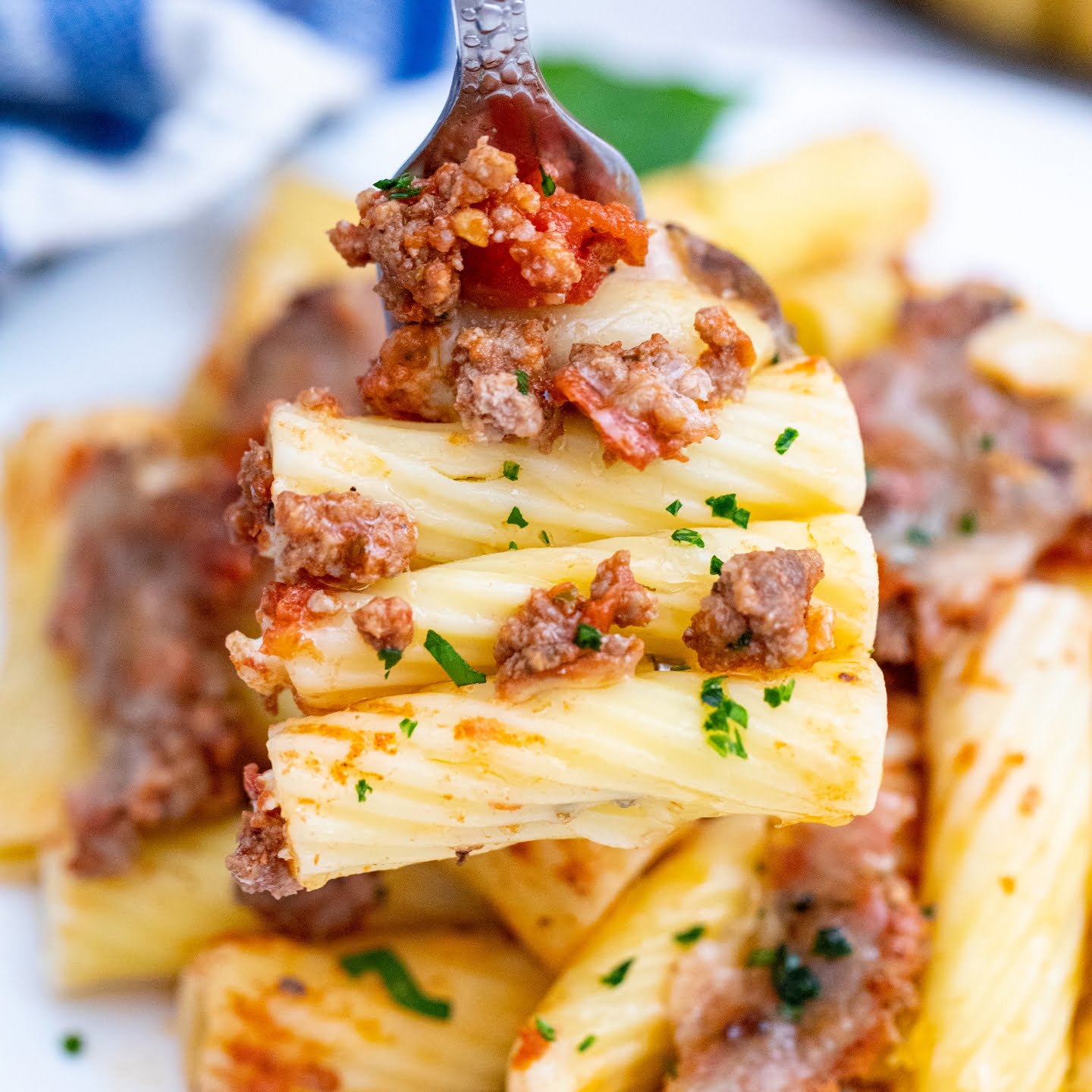 rigatoni with meat mixture 