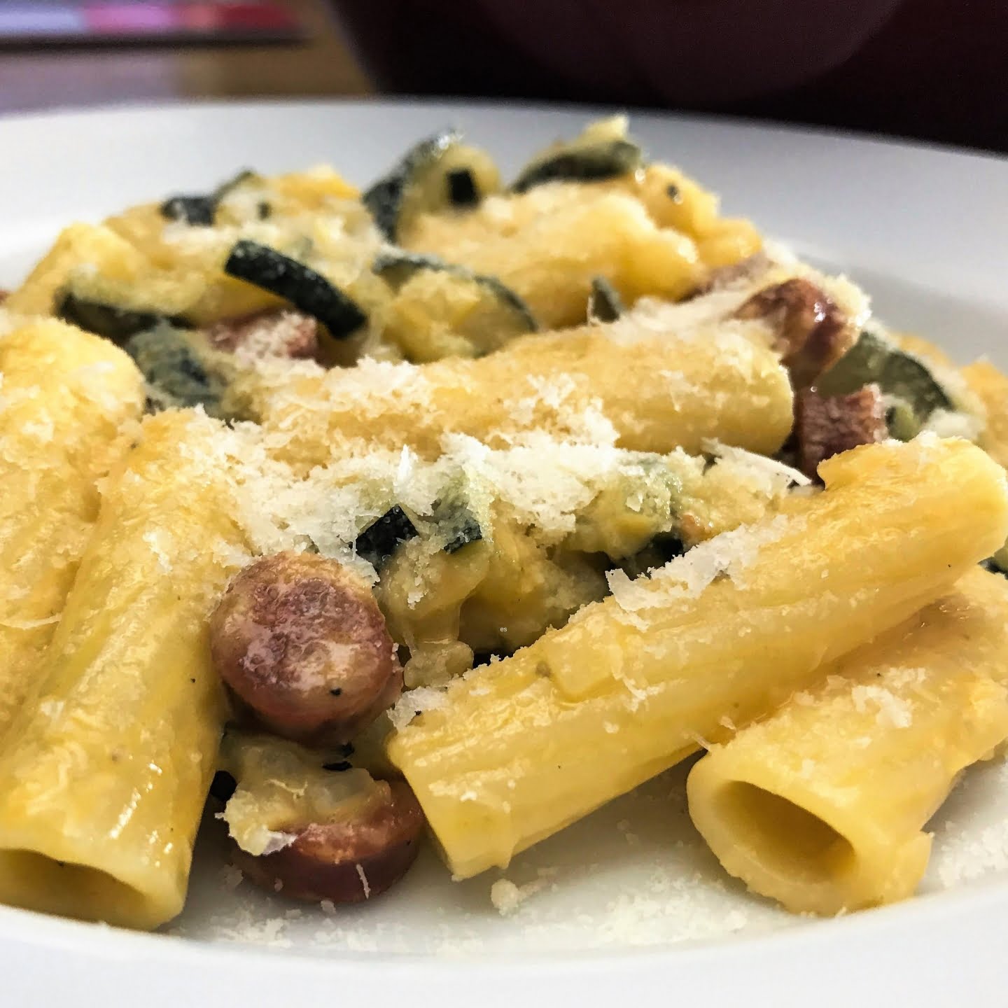 Chorizo Pasta with Zucchini featured