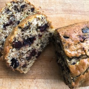 Cranberry zucchini bread with walnuts featured