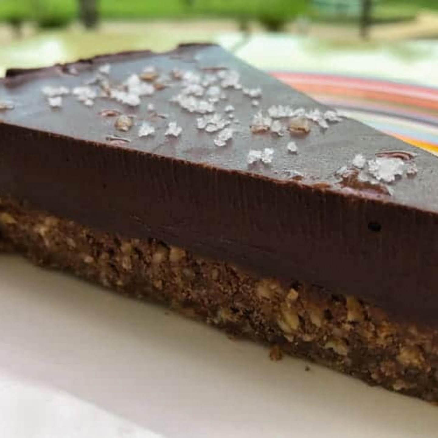 Salted dark chocolate truffle cake