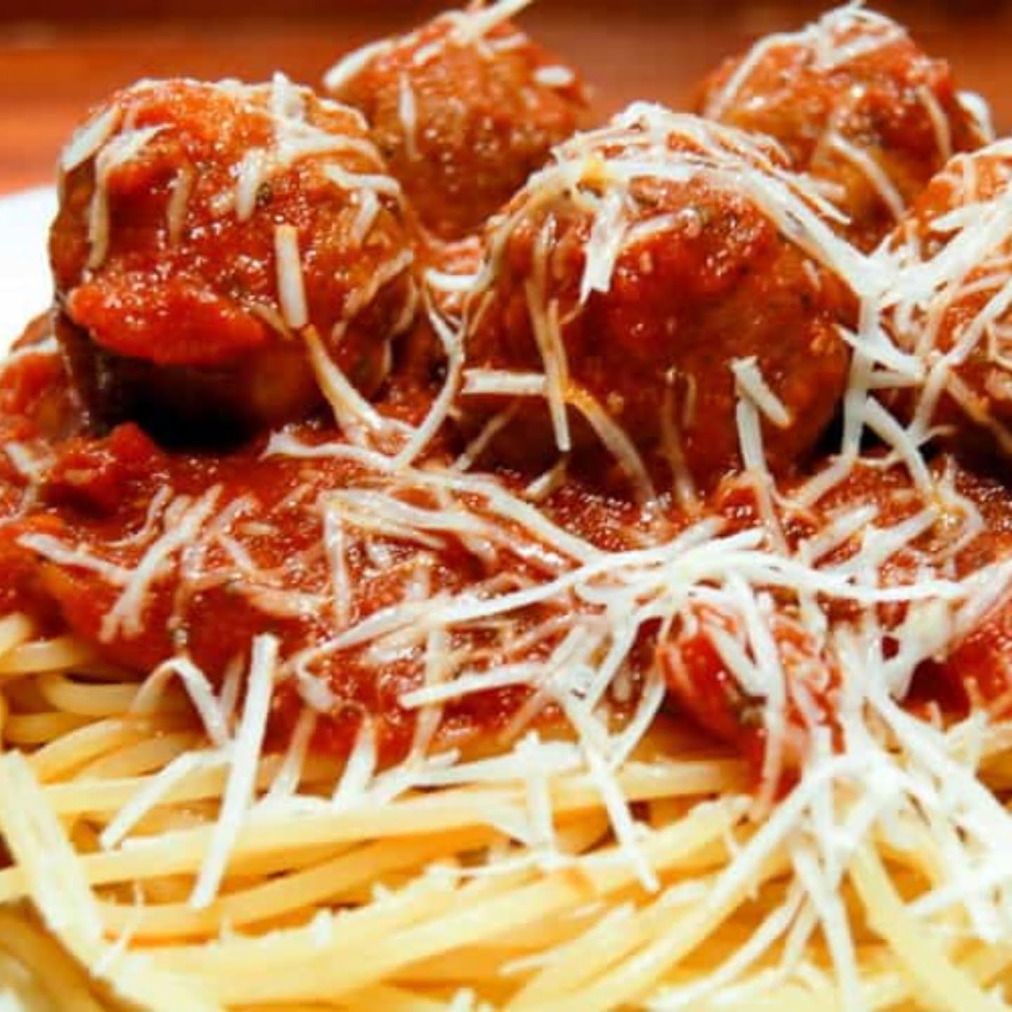 Italian meatballs and spaghetti