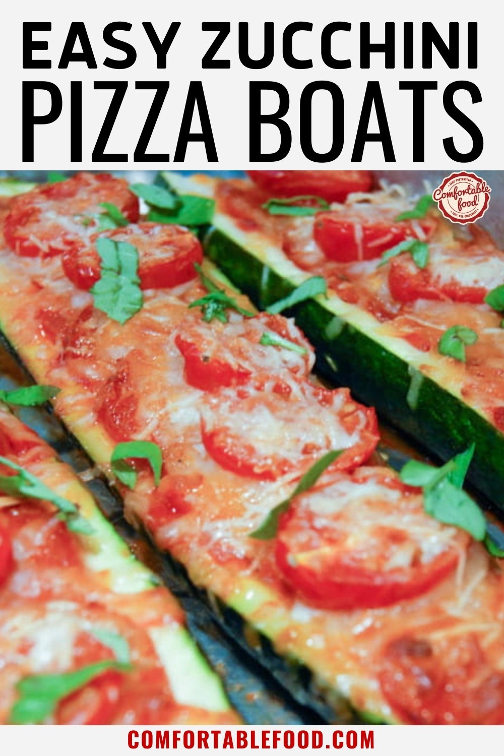Zucchini pizza boat