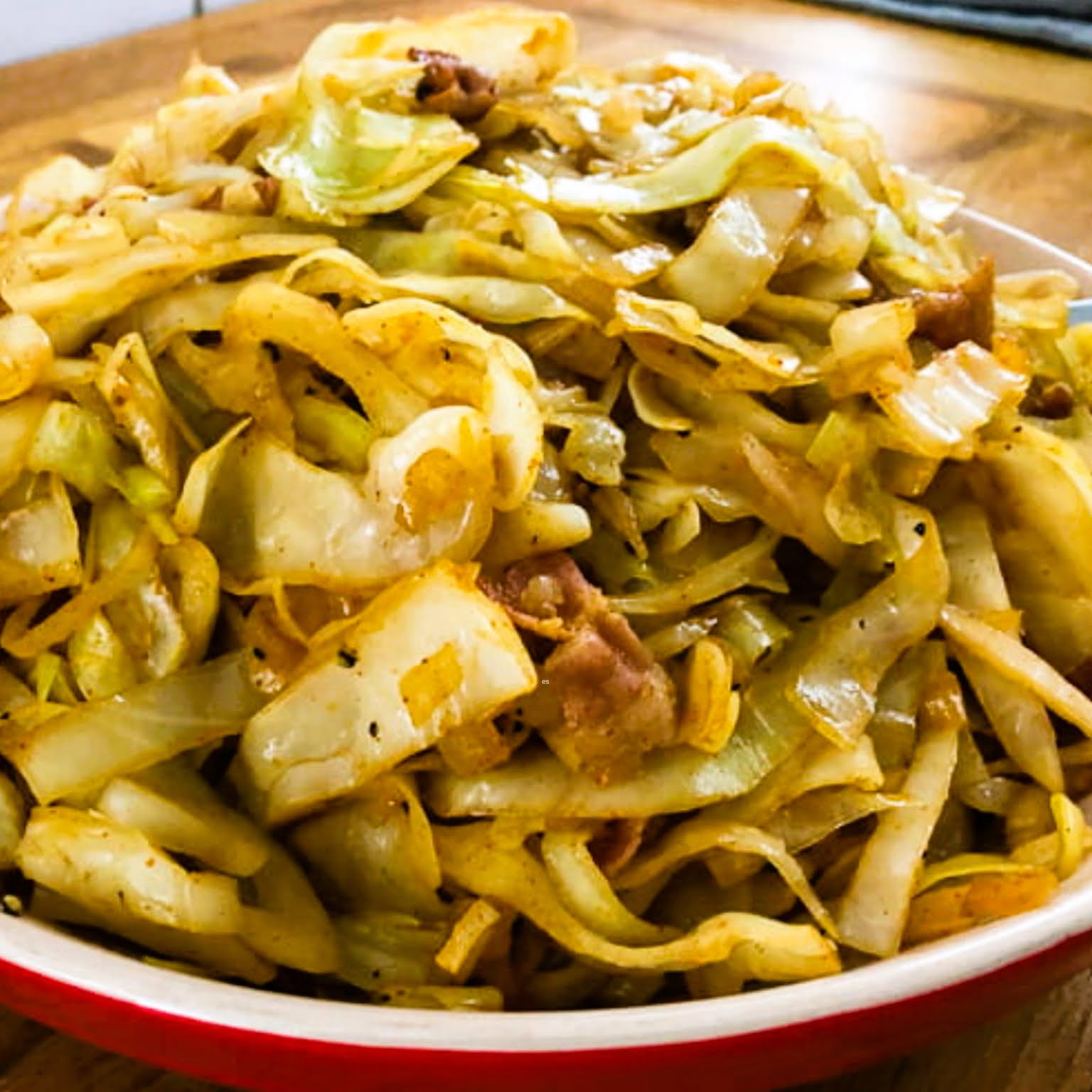 Southern Style Fried Cabbage with Bacon Comfortable Food