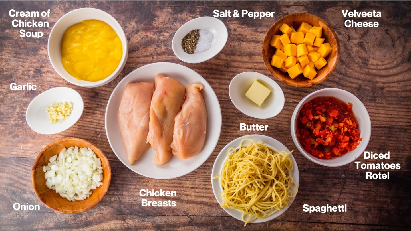 Chicken spaguetti ingredients