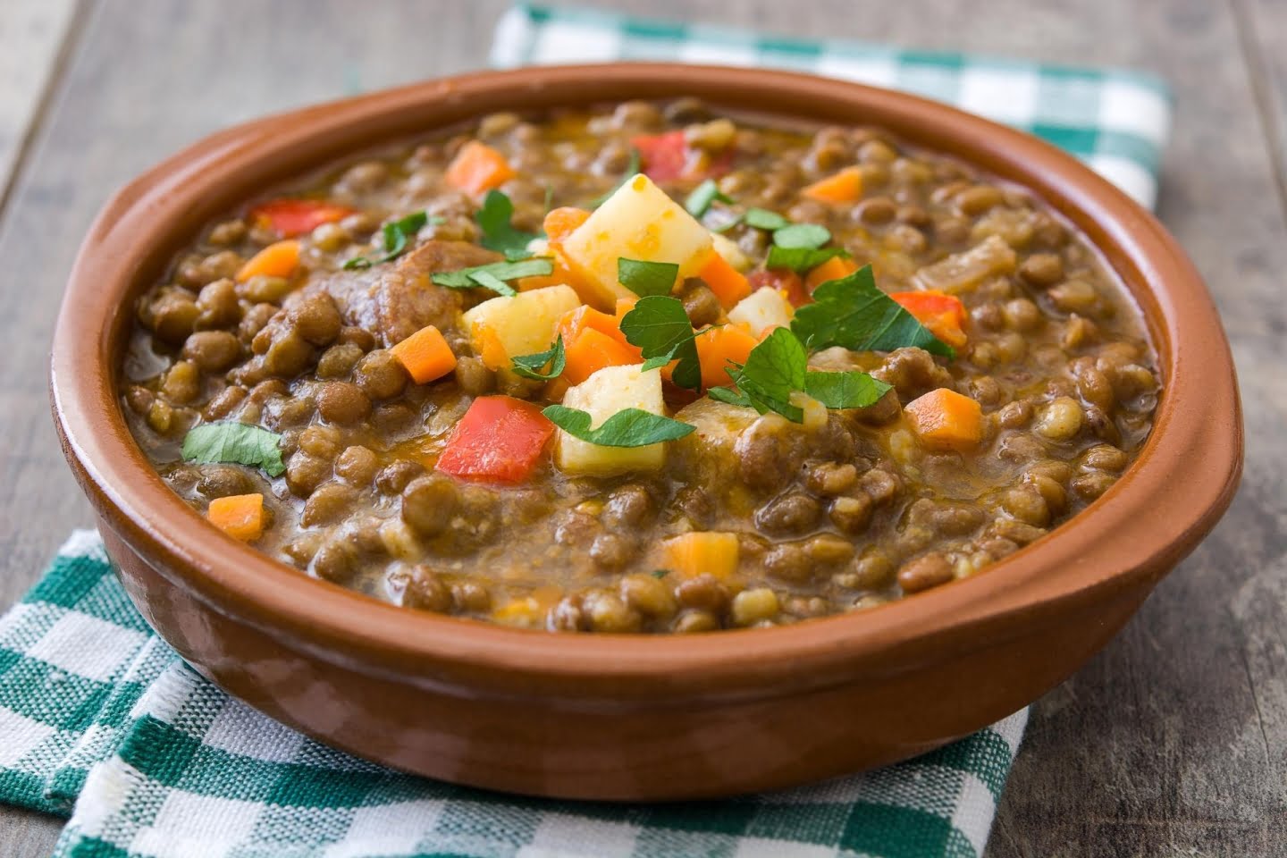 Lentil soup toppings