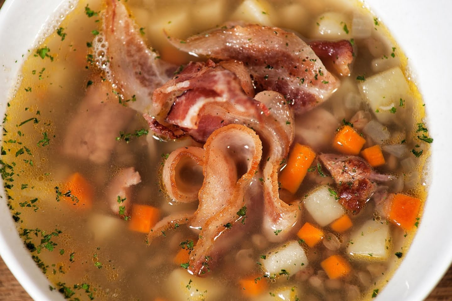 Bacon soup toppings