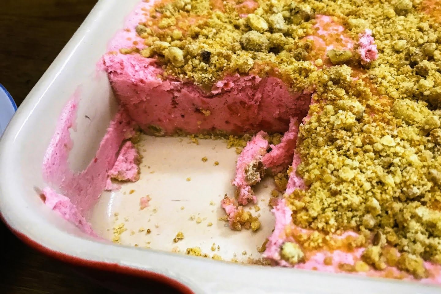 Sliced Strawberry Crunch Cake