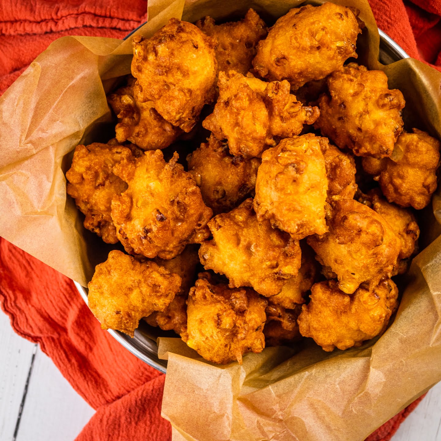corn nuggets in a basket
