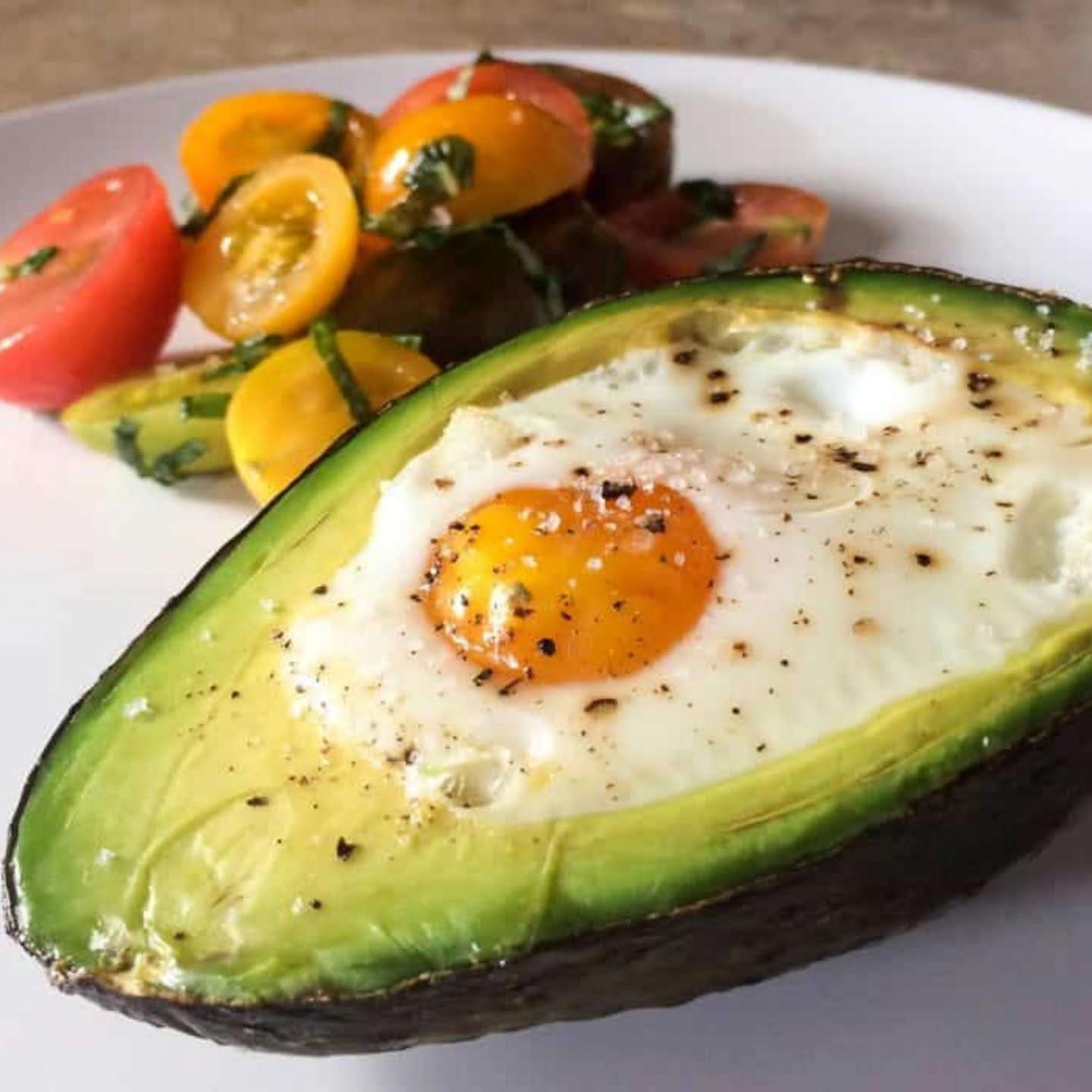 Baked eggs and avocado